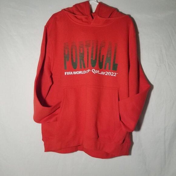 Fifa World Cup Qatar 2022 Official Licensed Portugal Red Hoodie Sweatshirt Men M - Picture 1 of 15